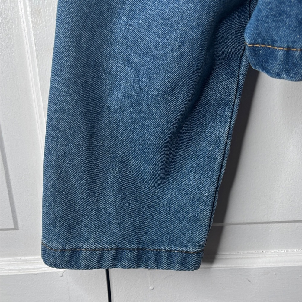 Cropped Tie-Front Denim Jacket - Blue - Picture 4 of 8